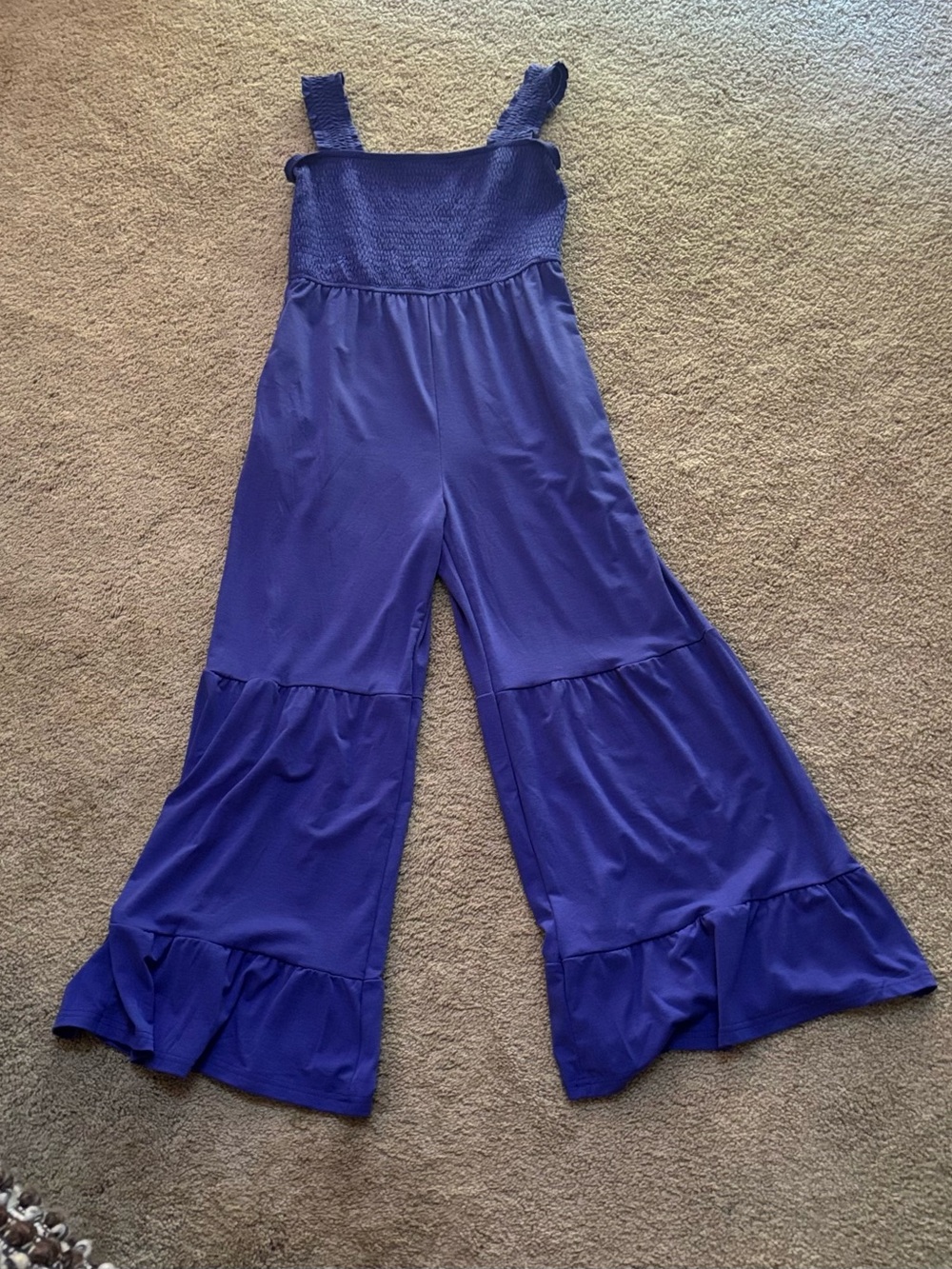 Women’s Wide-Leg Ruffle Jumpsuit in Blue